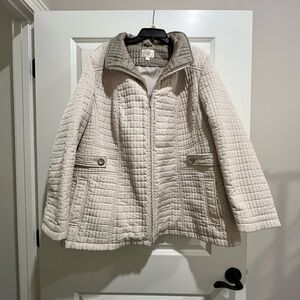 Women's Cream Quilted Jacket 3X by Gallery Woman winter coat